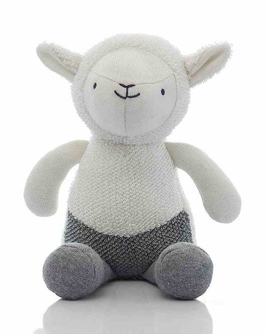 Pluchi Lazy Lamb Soft Toy-Promotes Tactile Stimulation-Easily Washable-Knitted Soft Toy-Plush Cuddly Toy For Newborn