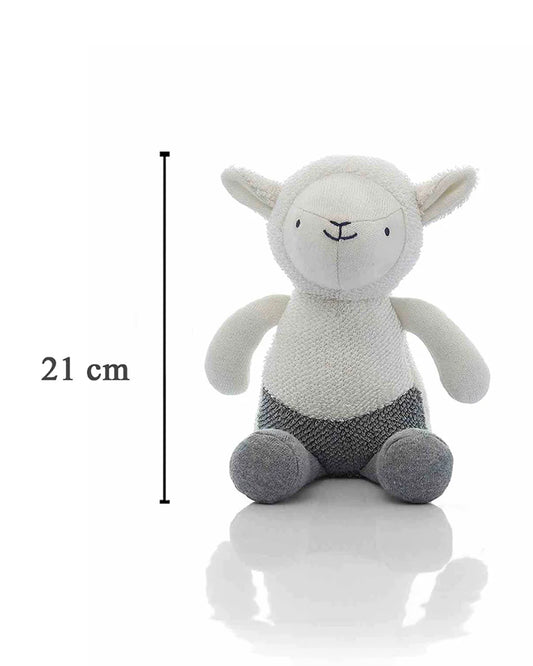 Pluchi Lazy Lamb Soft Toy-Promotes Tactile Stimulation-Easily Washable-Knitted Soft Toy-Plush Cuddly Toy For Newborn