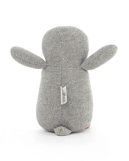 Pluchi Dusty Coral Arctic Penguin-Promotes Tactile Stimulation-Easily Washable-Knitted Rattle Toy-For Infants