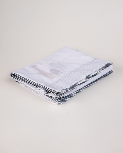 Torii Dohar for Baby-100% Cotton Muslin-Ultra Soft & Lightweight-Blanket-Light Blue-Wild Life-0 to 24M