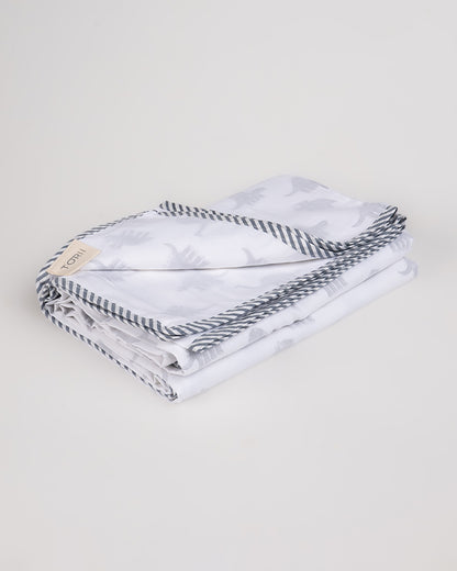 Torii Dohar for Baby-100% Cotton Muslin-Ultra Soft & Lightweight-Blanket-Light Blue-Dino-0 to 24M