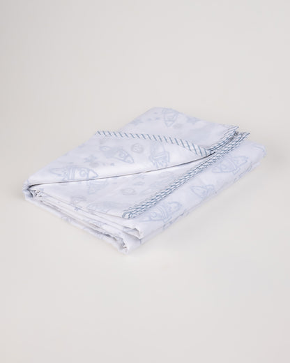 Torii Dohar for Baby-100% Cotton Muslin-Ultra Soft & Lightweight-Blanket-Light Blue-Rocket Star-0 to 24M