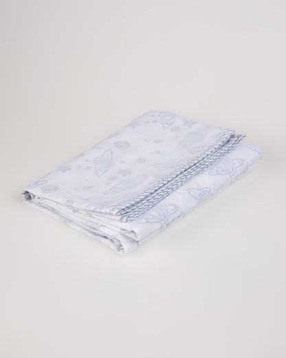 Torii Dohar for Baby-100% Cotton Muslin-Ultra Soft & Lightweight-Blanket-Light Blue-Rocket Star-0 to 24M