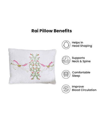 Torii Mustard Pillow-100% Cotton Muslin-Supports Head Shaping-White-Unicorn Magic-0 to 12M