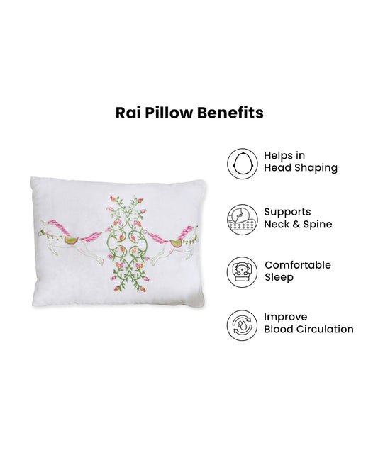 Torii Mustard Pillow-100% Cotton Muslin-Supports Head Shaping-White-Unicorn Magic-0 to 12M