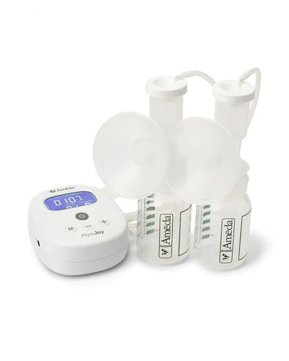 Ameda Mya Joy Double Electric Breast Pump-Dual Hygiene Kit Milk Collection System Included with 25mm Breast Flange-Stimulation and Expression Modes-Hospital Strength (250 mmHg)-LCD Display-12 Expression Levels