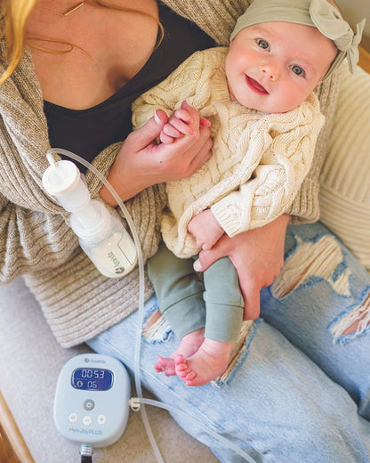 Ameda Mya Joy Plus Hospital Strength Portable Electric Breast Pump-Versatile Single or Double Pumping-Hospital Strength (250 mmHg)-LCD Display With Timer-Stimulation and Expression Modes-12 Expression Levels-Rechargeable Battery-Discreet Pumping