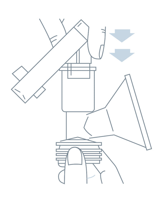 Ameda Portable Manual Breast Pump-Ergonomic Handle-Includes 2 Bottles with Lids-BPA Free and Compact-Milk Expression Pump