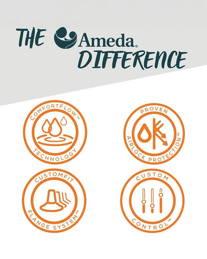 Ameda Single Eco Pump Set Kit-Compatible with Ameda Electric Breast Pumps-BPA Free-Standard 25mm Breast Flange and Other Breast Pump Replacement Accessories Included