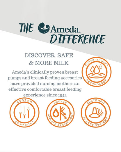 Ameda Single Eco Pump Set Kit-Compatible with Ameda Electric Breast Pumps-BPA Free-Standard 25mm Breast Flange and Other Breast Pump Replacement Accessories Included