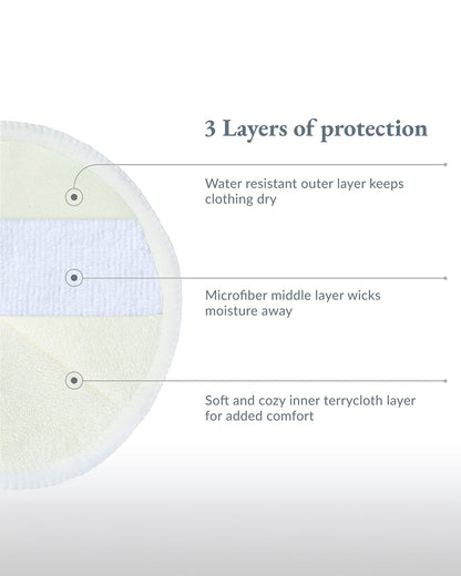 Ameda Contoured Washable Nursing Pads-Three Layered-Super Absorbent Cotton Fabric-Pack of 4