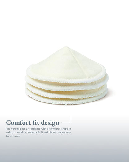 Ameda Contoured Washable Nursing Pads-Three Layered-Super Absorbent Cotton Fabric-Pack of 4