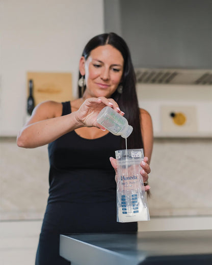 Ameda Pump'N Protect Disposable Breastmilk Storage Bags-Double Zip Seal-BPA Free-With Integrated Adapter Holes-Pack of 150-2 Adapters Included