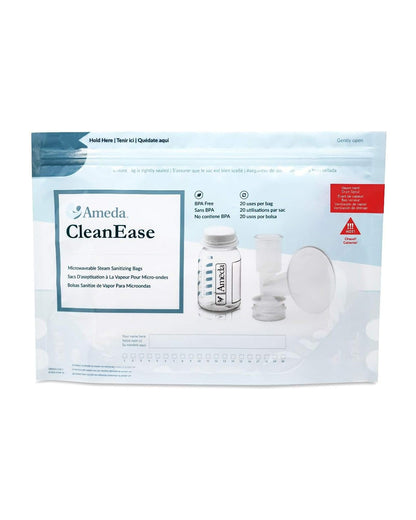 Ameda CleanEase Microwaveable Steam Sterilizer Bags-BPA Free-Pack of 7-20 Uses Per Bag