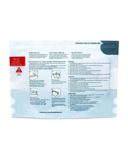 Ameda CleanEase Microwaveable Steam Sterilizer Bags-BPA Free-Pack of 7-20 Uses Per Bag
