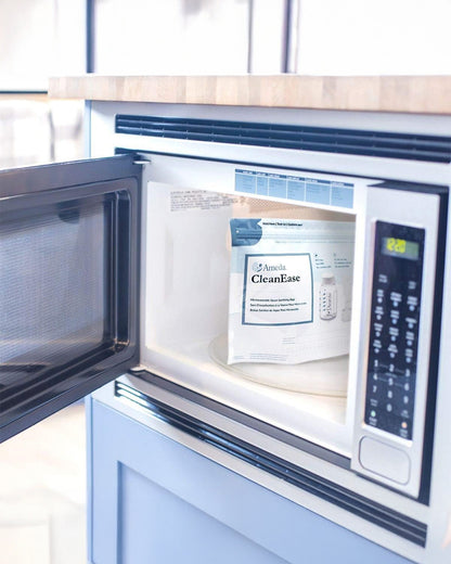 Ameda CleanEase Microwaveable Steam Sterilizer Bags-BPA Free-Pack of 7-20 Uses Per Bag