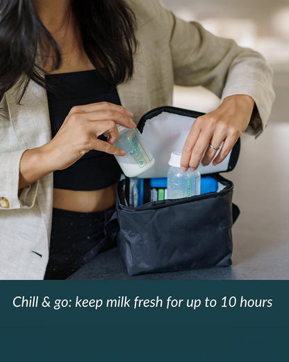 Ameda Cool N Carry Milk Strorage Bag with 3 Freezer Elements-Holds Upto 6 Bottles-Insulated Nylon Carry Bag With Easy Carrying Handle