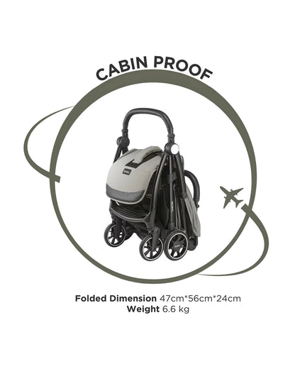 Leclerc Magic Fold Plus Cabin Friendly Stroller-Flat Reclining Seat-One Touch Fold-2 Year Warranty-for 6M to 5Y (Upto 22Kg)-Grey