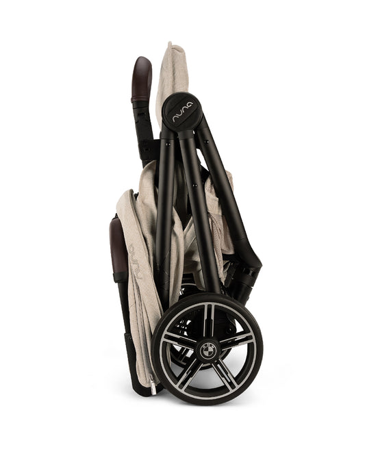 Nuna TRVL LX BMW Collection Cabin Friendly Stroller-With Free Cup Holder-Metal BMW Badge On Window Flap-Exclusive Wheels With BMW Logo-2 Years Warranty-Pram for 0 to 4Y (Upto 22Kg)-Mica