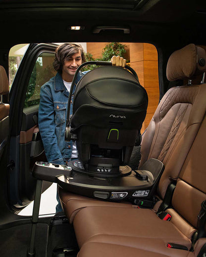 Nuna TRIV Next Stroller, Arra Next Car Seat and Base Curv Travel System-With Cup Holder-Stroller: (One Hand Fold, Upto 22 Kg)-Car Seat:(157 Degrees Flat Reclining Seat, Upto 13 Kg)-Base: (Steel Stability Leg & Swivel Lock)-Granite