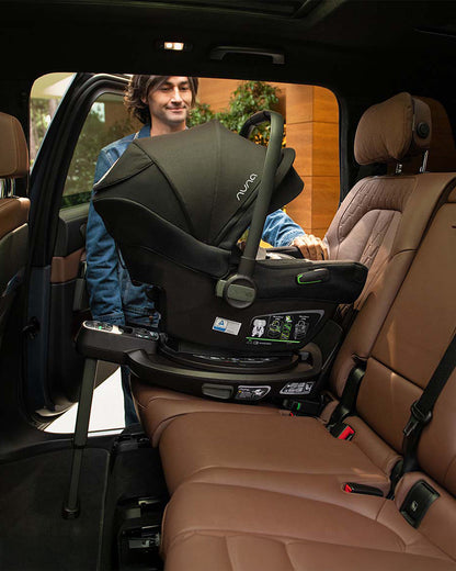 Nuna TRIV Next Stroller, Arra Next Car Seat and Base Curv Travel System-With Cup Holder-Stroller: (One Hand Fold, Upto 22 Kg)-Car Seat:(157 Degrees Flat Reclining Seat, Upto 13 Kg)-Base: (Steel Stability Leg & Swivel Lock)-Granite