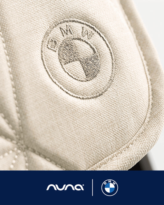 Nuna TRVL LX BMW Collection Cabin Friendly Stroller-With Free Cup Holder-Metal BMW Badge On Window Flap-Exclusive Wheels With BMW Logo-2 Years Warranty-Pram for 0 to 4Y (Upto 22Kg)-Mica