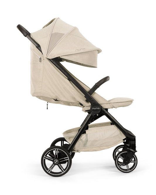 Nuna TRVL LX BMW Collection Cabin Friendly Stroller-With Free Cup Holder-Metal BMW Badge On Window Flap-Exclusive Wheels With BMW Logo-2 Years Warranty-Pram for 0 to 4Y (Upto 22Kg)-Mica