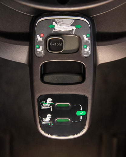 Nuna Arra Next Car Seat With Base Curv-Car Seat Features (Rear Facing, 3 Positions & 157 Degrees Flat Reclining Seat, For 0 to 1.5Y-Base Features (Smart Swivel Lock, Steel Stability Leg)-Granite & Caviar