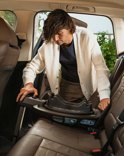 Nuna Arra Next Car Seat With Base Curv-Car Seat Features (Rear Facing, 3 Positions & 157 Degrees Flat Reclining Seat, For 0 to 1.5Y-Base Features (Smart Swivel Lock, Steel Stability Leg)-Granite & Caviar