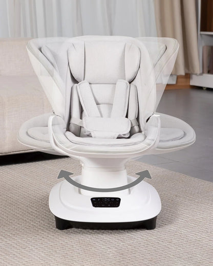 Mastela Deluxe Multi Motion Baby Cradle-Multi Recline Position-5 Point Harness-12 Built In Melodies-For 0 to 36M (Upto 15Kg)-White