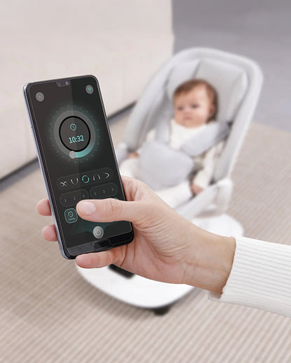 Mastela Deluxe Multi Motion Baby Cradle-Multi Recline Position-5 Point Harness-12 Built In Melodies-For 0 to 36M (Upto 15Kg)-White