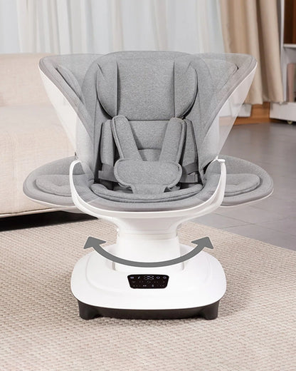 Mastela Deluxe Multi Motion Baby Cradle-Multi Recline Position-5 Point Harness-12 Built In Melodies-For 0 to 36M (Upto 15Kg)-Grey