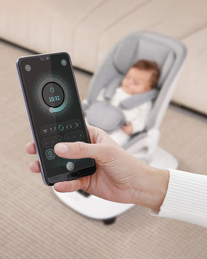 Mastela Deluxe Multi Motion Baby Cradle-Multi Recline Position-5 Point Harness-12 Built In Melodies-For 0 to 36M (Upto 15Kg)-Grey