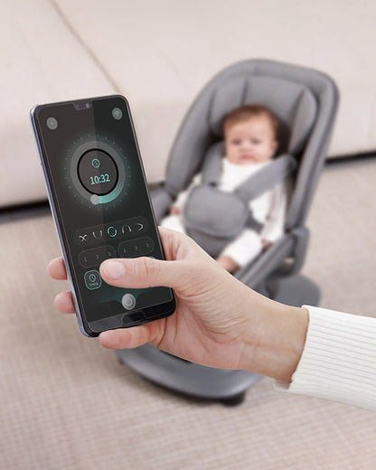 Mastela Deluxe Multi Motion Baby Cradle-Multi Recline Position-5 Point Harness-12 Built In Melodies-For 0 to 36M (Upto 15Kg)-Dark Grey