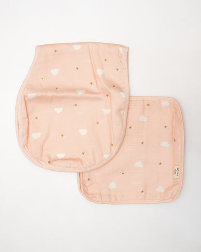 Tiny Snooze Organic Cotton Muslin-Burp Cloths & Wash Cloths Combo Set-Fairytale-For Infants