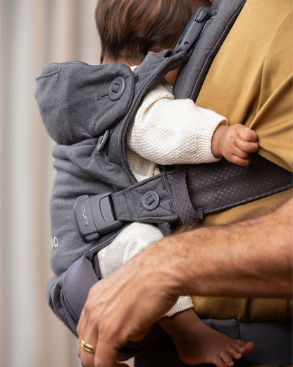 Nuna Cudl Luxe Baby Carrier-4 Carrying Position-Made With 70% Cashmere & 30% Silk Blend-Perfectly Giftable-With Laundry Bag, Pouch, Socks, Bibs, Harness Cover & Storage Bag-For 0 to 3Y (Upto 16 Kg)-Dusk