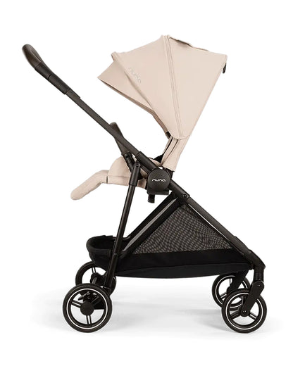 Nuna Ixxa Next Lightweight Baby Stroller-Height Adjustable Parent Handle Bar-Reversible & Flat Reclining Seat-One Hand Fold-2 Years Warranty-For 0 to 4Y (Upto 22 Kg)-Biscotti