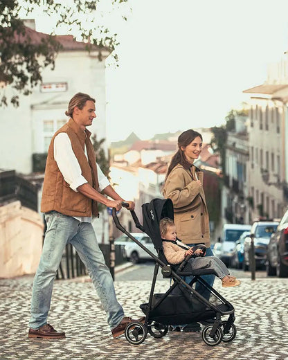 Nuna Ixxa Next Lightweight Baby Stroller-Height Adjustable Parent Handle Bar-Reversible & Flat Reclining Seat-One Hand Fold-2 Years Warranty-For 0 to 4Y (Upto 22 Kg)-Biscotti