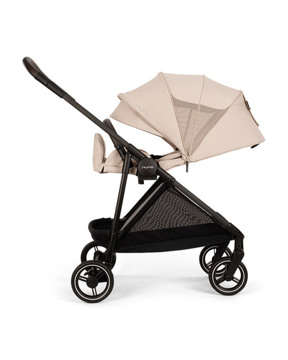 Nuna Ixxa Next Lightweight Baby Stroller-Height Adjustable Parent Handle Bar-Reversible & Flat Reclining Seat-One Hand Fold-2 Years Warranty-For 0 to 4Y (Upto 22 Kg)-Biscotti