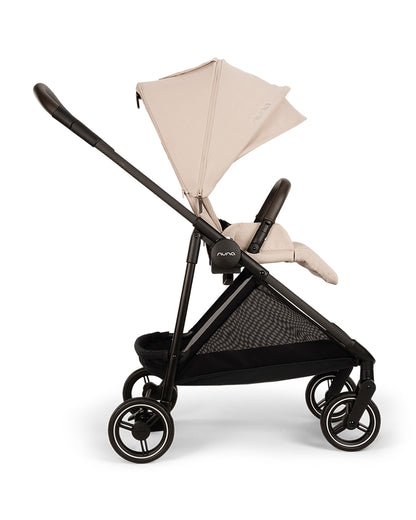 Nuna Ixxa Next Lightweight Baby Stroller-Height Adjustable Parent Handle Bar-Reversible & Flat Reclining Seat-One Hand Fold-2 Years Warranty-For 0 to 4Y (Upto 22 Kg)-Biscotti