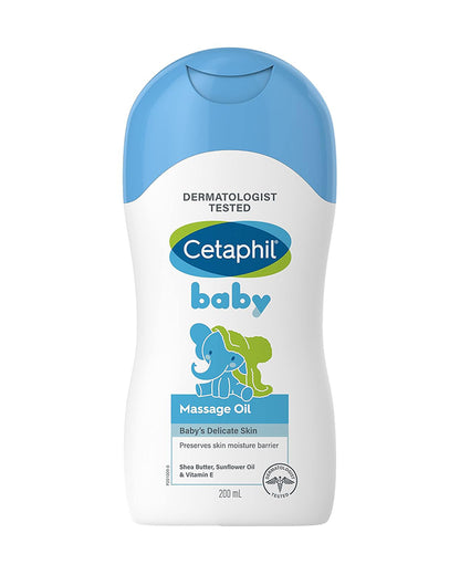Cetaphil Baby Massage Oil-With Shea Butter, Sunflower Oil & Vitamin E-For Skin Softening, Moisturisation & Hydration