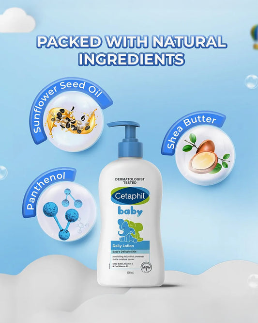 Cetaphil Baby Lotion-With Shea Butter, Vitamin E & Pro-Vitamin B5-Hydrates, Softens & Nourishes Skin