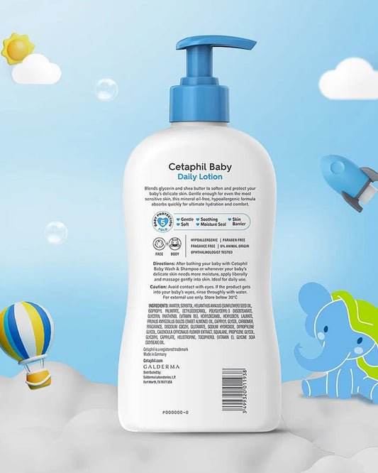 Cetaphil Baby Lotion-With Shea Butter, Vitamin E & Pro-Vitamin B5-Hydrates, Softens & Nourishes Skin