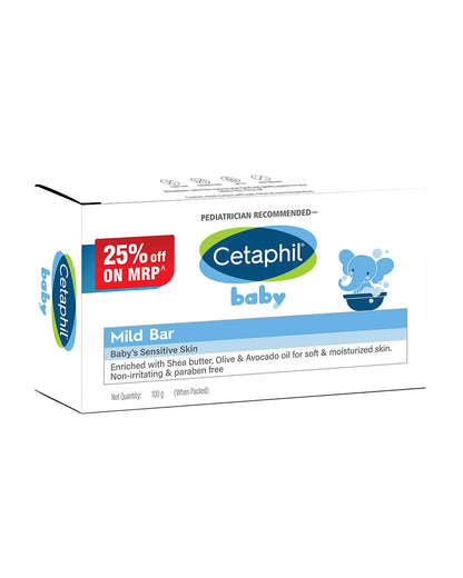 Cetaphil Mild Baby Soap Bar-With Shea Butter, Olive Oil & Avocado Oil-For Skin Softening & Moisturisation