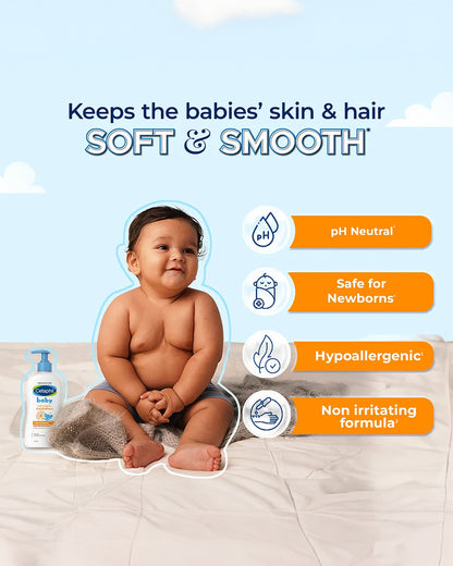 Cetaphil Baby Gentle Wash & Shampoo-Top To Toe Wash-With Organic Calendula-For Skin Nourishing, Moisturising & Hair Softening