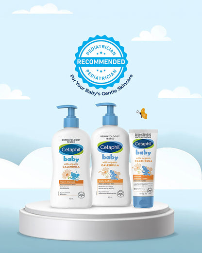 Cetaphil Baby Gentle Wash & Shampoo-Top To Toe Wash-With Organic Calendula-For Skin Nourishing, Moisturising & Hair Softening