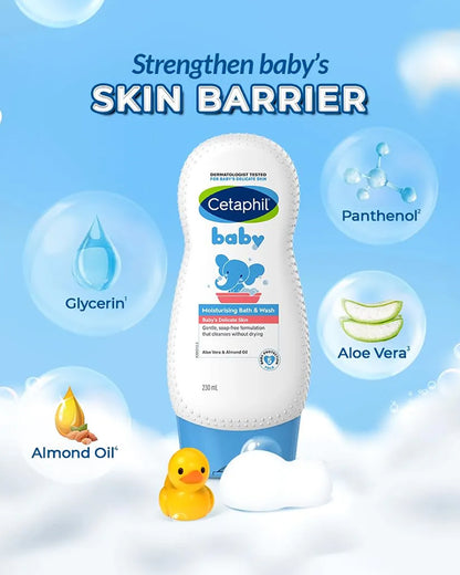 Cetaphil Moisturising Baby Bath & Wash-With Aloe Vera & Almond Oil-For Cleansing & Skin Soothening