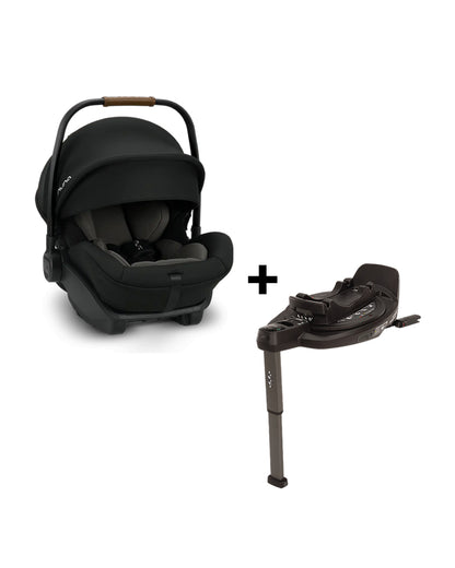 Nuna Arra Next Car Seat With Base Curv-Car Seat Features (Rear Facing, 3 Positions & 157 Degrees Flat Reclining Seat, For 0 to 1.5Y-Base Features (Smart Swivel Lock, Steel Stability Leg)-Caviar