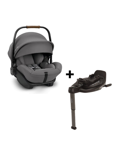 Nuna Arra Next Car Seat With Base Curv-Car Seat Features (Rear Facing, 3 Positions & 157 Degrees Flat Reclining Seat, For 0 to 1.5Y-Base Features (Smart Swivel Lock, Steel Stability Leg)-Granite & Caviar