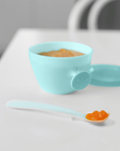 Skip Hop Easy Feed Mealtime Set-BPA Free-Pack of 5 Feeding Essentials-Teal Grey-For 3 to 36 Months